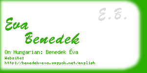 eva benedek business card